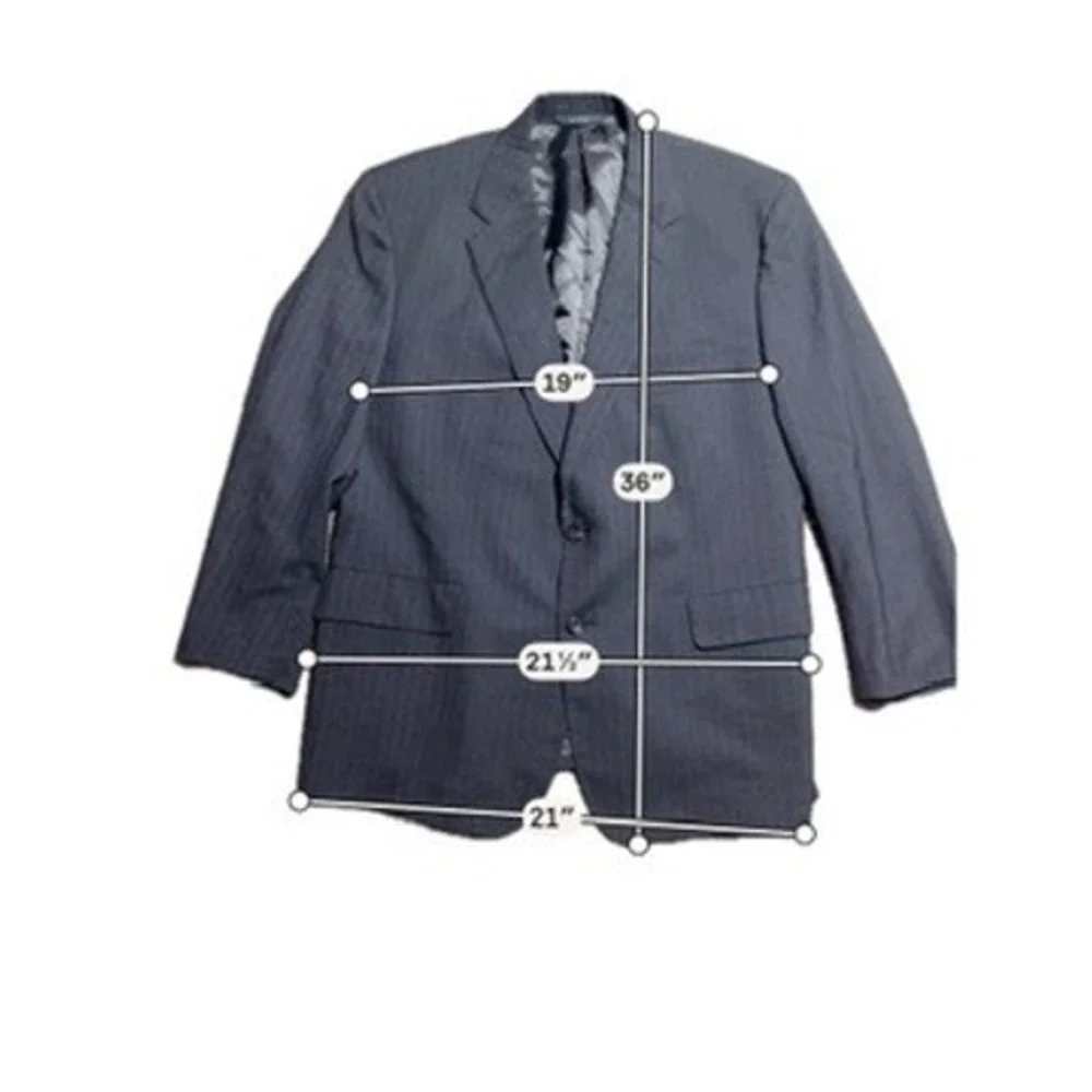 Brooks Brothers BrooksEase‎ Mens Charcoal Grey Pinstripe Blazer Suit Jacket 44